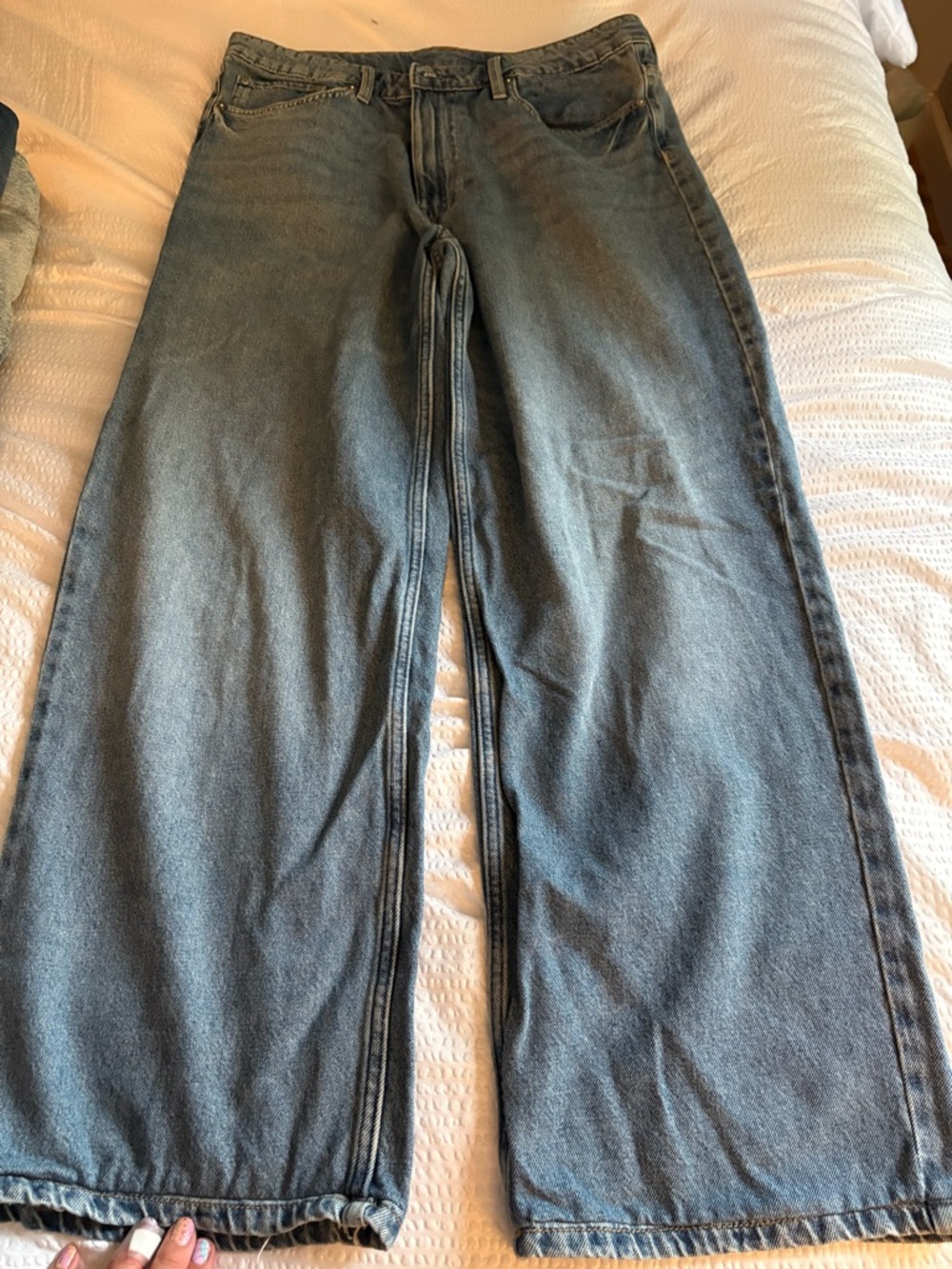 Classic Wide-Leg Blue Jeans